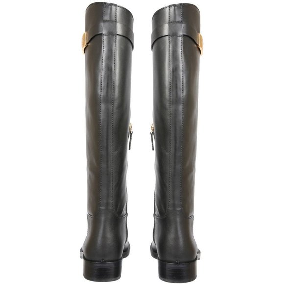 Tory Burch $528 NIB T Hardware Riding Boot Black Gold 7 8.5 9 9.5 - Picture 2 of 10